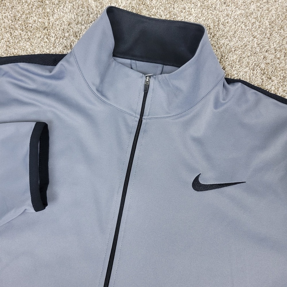Nike Mens 2XL Solid Gray Performance Stretch Full Zip Jacket